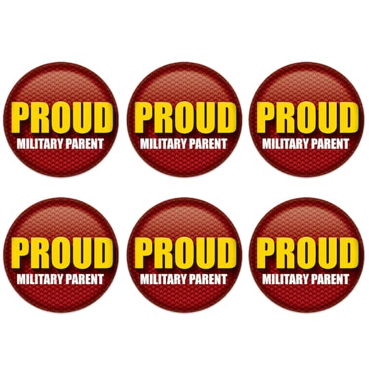 Beistle 2" Red & Yellow Proud Military Parent Buttons, 6ct.